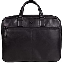 Veľké tašky - Kožená taška na notebook 02 - černá - 16268096_