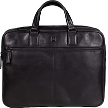 Veľké tašky - Kožená taška na notebook 01 - černá - 16268112_