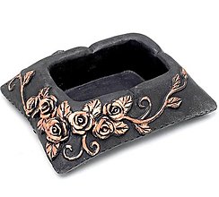 Iný materiál - Dušičky - obal, miska na ikebanu cementová čierna - 16265829_