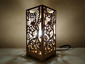 Svietidlá a sviečky - Drevená stolná lampa s tienidlom - 16267593_
