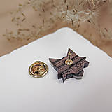 Pánske šperky - Malý drevený odznak Líška - 16266102_