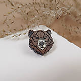 Pánske šperky - Malý drevený odznak Medveď - 16266111_