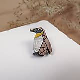 Pánske šperky - Malý drevený odznak Tučniak - 16266153_