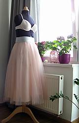 Sukne - Midi tylová sukně ...Old pink - 16267501_
