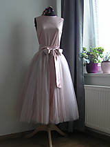 Sukne - Midi tylová sukně ...Old pink do A - 16267600_
