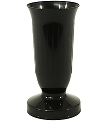 Iný materiál - Váza na hrob plastová zaťažená kalich 23cm/1,1kg čierna - 16268656_
