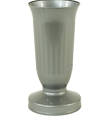 Iný materiál - Váza na hrob plastová zaťažená kalich 23cm/1,1kg strieborná - 16268696_