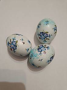 Dekorácie - Servítkové vajíčka modré kvety - 16270651_