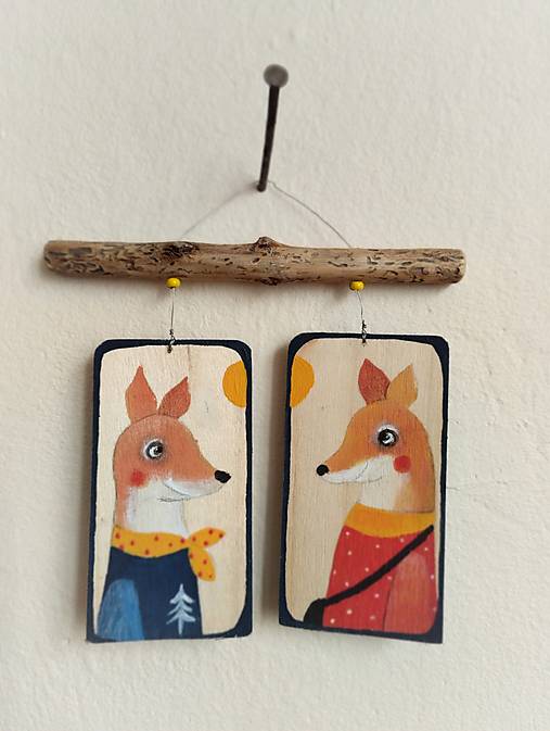 Obrazy - Líšky na paličke. - 16268972_