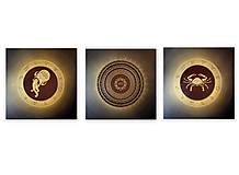 Obrazy - Mandala NEKONEČNÁ LÁSKA A ŠŤASTIE ❤️ (black-brown-gold) 80 x 80 - 16270093_