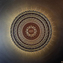 Obrazy - Mandala NEKONEČNÁ LÁSKA A ŠŤASTIE ❤️ (black-brown-gold) 80 x 80 - 16270087_