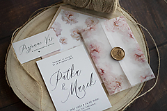 Papiernictvo - Jednoduché svadobné oznámenie - Ružové kvety - 16270335_