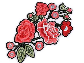Galantéria - Nažehľovačka ruža 14x23 cm - 16268885_