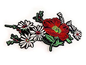 Galantéria - Nažehľovačka kvety 12x21 cm - 16269181_