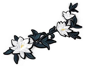 Galantéria - Nažehľovačka kvety 25x14 cm - 16269552_