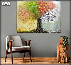Obrazy - "Strom života - 4 ročné obdobia" maľba - 16269604_