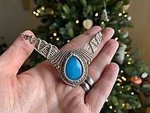 Náhrdelníky - Macrame náhrdelník- modrý chalcedon - 16269354_