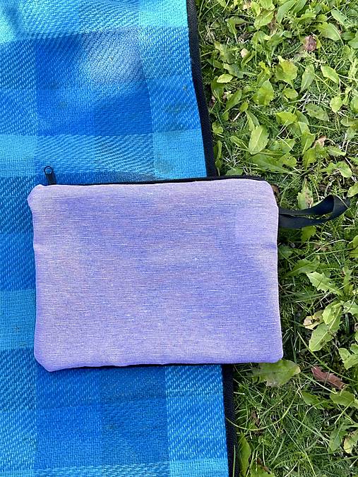 Obalový materiál - Bavlnené vrecko so sieťkou na zips – fialová - 16269431_