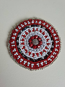Iné šperky - Vyšívaný medailón Red owl - 16268718_