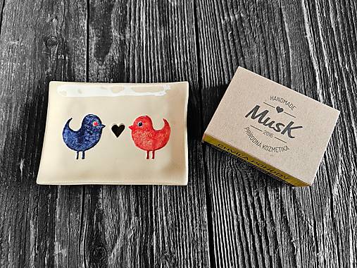 Nádoby - Mydlovnička Vtáčiky  (Sada mydlovničky a mydla) - 16272430_