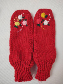 Ponožky, pančuchy, obuv - Ponožkové papuče červené - 16274007_