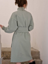 Šaty - LIBBY Sage dámske teplákové šaty s rolákom a vreckami - 16271817_