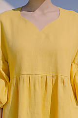Šaty - Žlté ľanové šaty - 16273866_