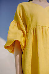 Šaty - Žlté ľanové šaty - 16273869_