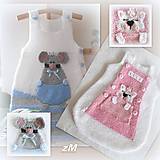 Detský textil - Baby spací vak ( cica a myška ). - 16272533_