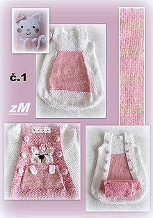 Detský textil - Baby spací vak ( cica a myška ). (Model č.1: 3 - 6 mesiacov) - 16272562_