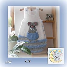 Detský textil - Baby spací vak ( cica a myška ). (Model č.2: 1 - 3 mesiace) - 16272579_