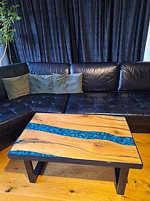 Nábytok - Konferenčný stolík modrá mozaika - 16272745_