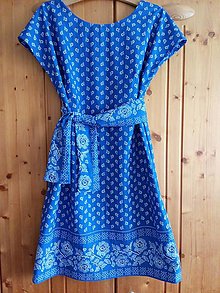 Šaty - Šaty oversized modré folklórne - 16272600_