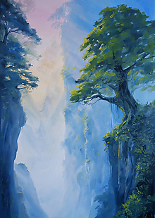 Obrazy - "green mountains" 70x100 - 16271015_