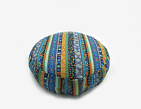 Úžitkový textil - Meditačný vankúš s pohánkovými šupkami Modrá India - nízky - 16272054_