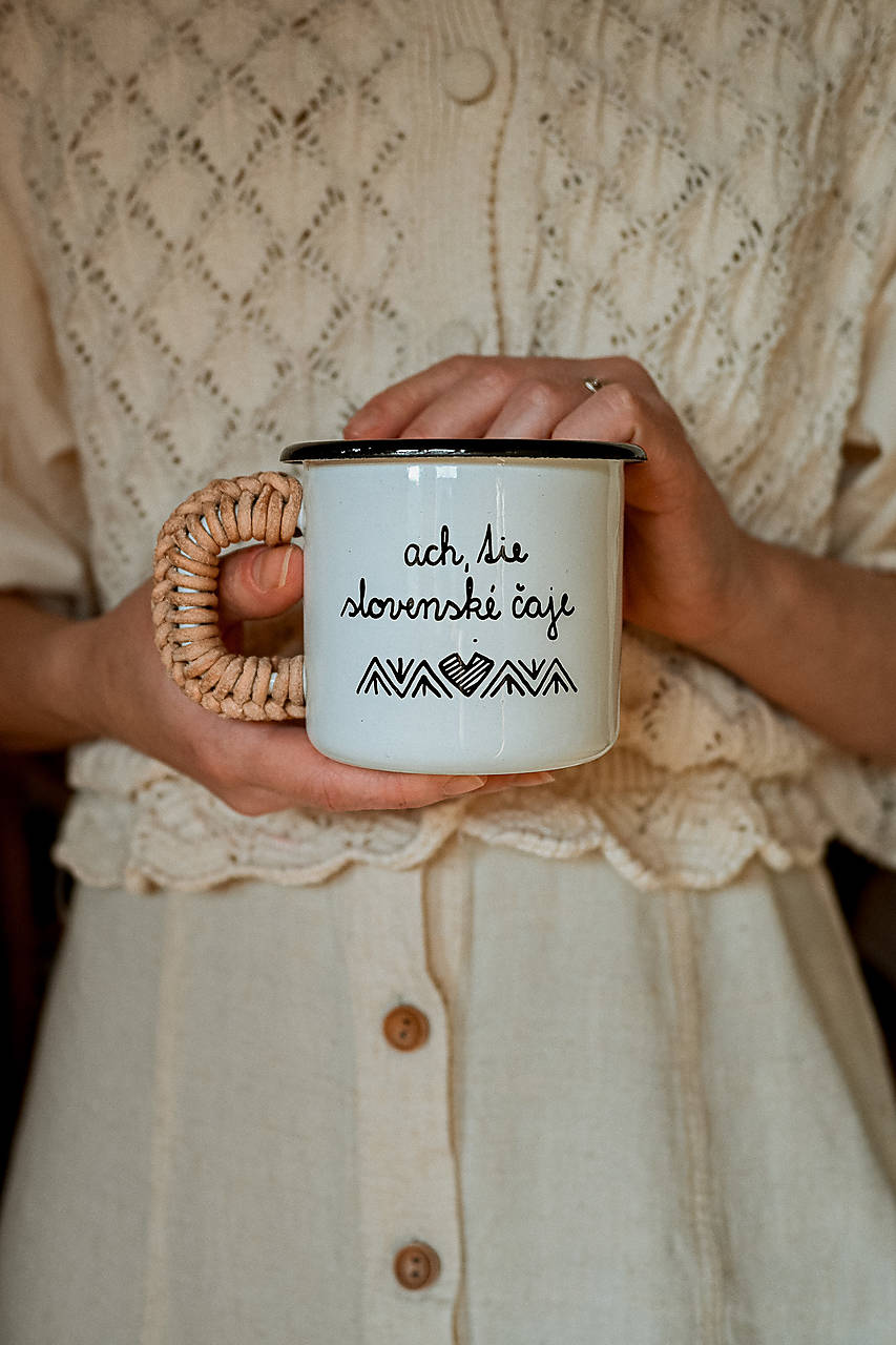 Smaltovaný hrnček - Ach, tie slovenské čaje
