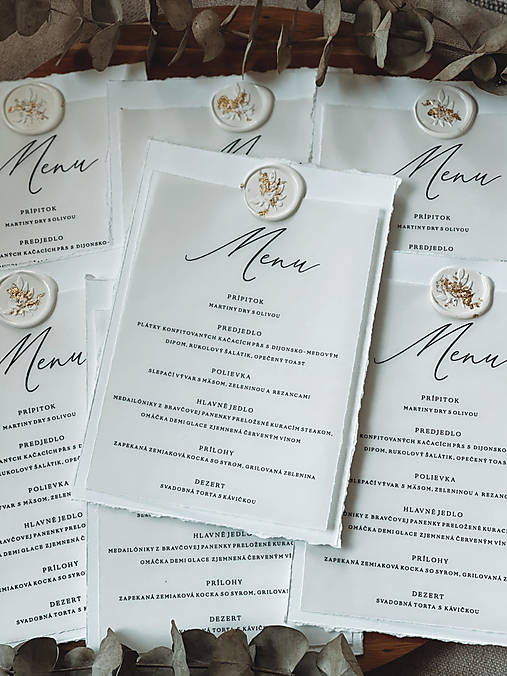 Papiernictvo - Svadobné menu A5 simple - 16274504_