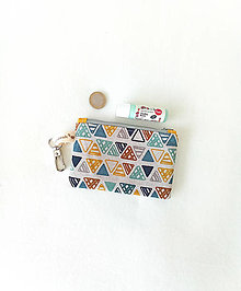 Peňaženky - Mini peňaženka, jesenné trojuholníky - 16276894_