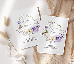 Papiernictvo - Svadobné oznámenie Purple blossom - 16279380_