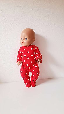 Hračky - Overal pre bábiku baby born (Červený) - 16277237_