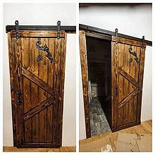 Nábytok - Rustikalne posuvne dvere, starožitne - 16278220_