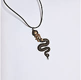 Náhrdelníky - Prívesok s čiernym fantasy hadom z polymérnej hliny - 16279529_