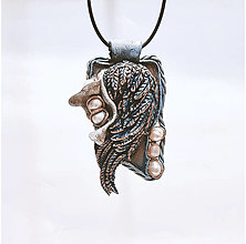 Náhrdelníky - Etnický náhrdelník Anjelské krídlo - šperky z polymérovej hmoty, anjels - 16279568_
