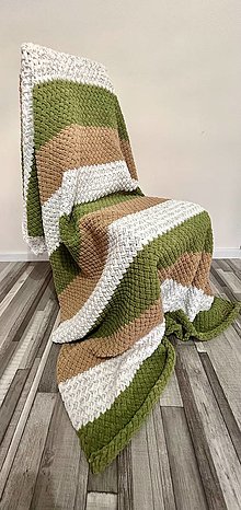 Úžitkový textil - HuggyBlanket zeleno/hnedá - 16277142_