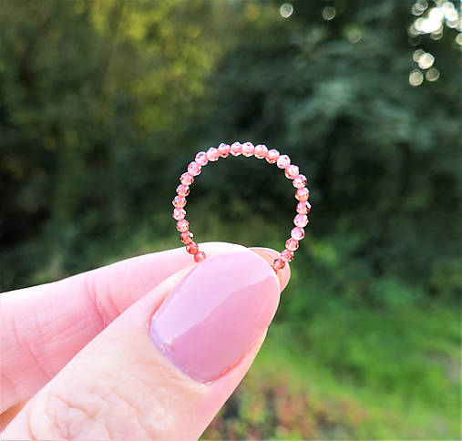 Prstene - Prsteň*granát*Malajzia*brúsený*tenký - 16277336_