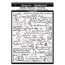 Nástroje - Šablóna Stamperia - 20x25 cm - chémia, matematika, vzorce - 16281281_