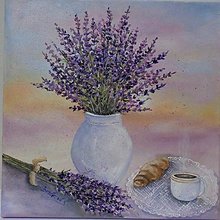 Obrazy - Malé raňajky s vôňou kávy a nádychom levandule - 16281797_