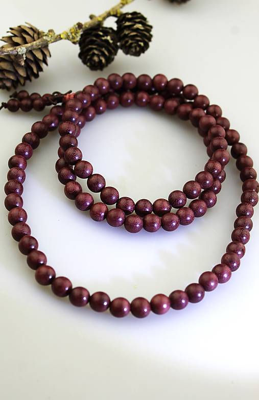 Náhrdelníky - santal náhrdelník dlhý-bordový santal - 16281976_