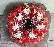 Dušičky - venček z červených ruží 45cm - dekorácia