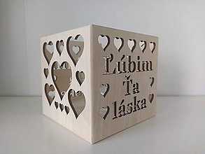 Svietidlá - Valentín / Originálny drevený svietnik / Ľúbim Ťa - 16282667_